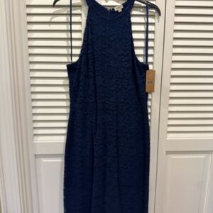 Daniel Cremieux Blue Halter Sheath Dress